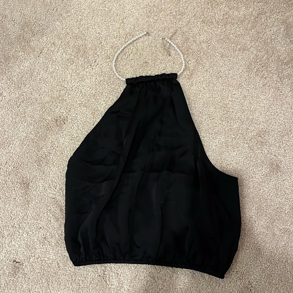 Cami NYC Barb Pearl & Silk Halter Top